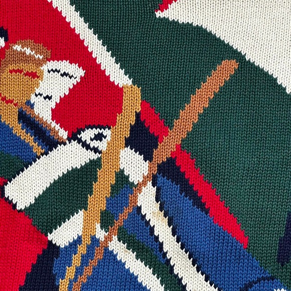 Vintage Hathaway AOP Pattern Knit Golf Sweater Size Large - Picture 5 of 7